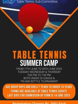 Table Tennis Summer Camp
