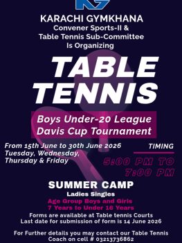 Table Tennis Summer Camp